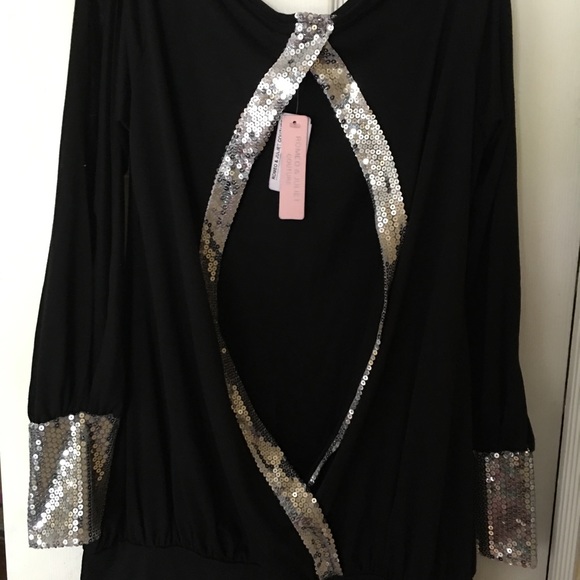 Black open back party dress - Picture 2 of 6